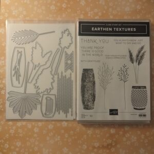 Stampin' Up! Earthen Textures Cling Stamp Set with Gray and Black
